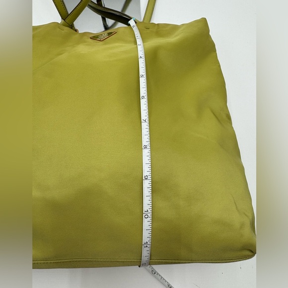 Prada - Authentic - Lime Green Canvas / Nylong Shoulder / Tote Bag - Picture 8 of 16
